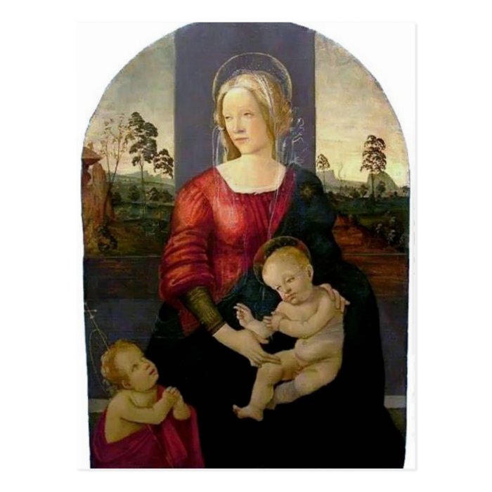 Madonna,Child with St. John by Sandro Botticelli Post Cards