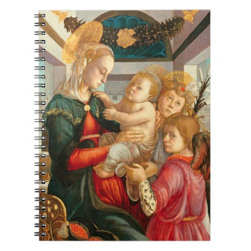 Madonna  Child with Two Angels Sandro Botticelli Notebook