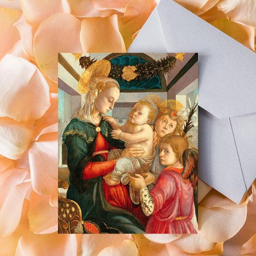 Madonna  Child with Two Angels Sandro Botticelli Postcard