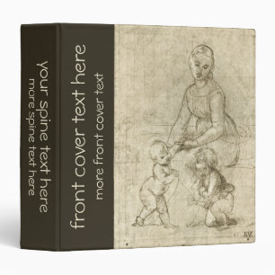 Madonna, Christ and Saint John Baptist by Rapahel 3 Ring Binder