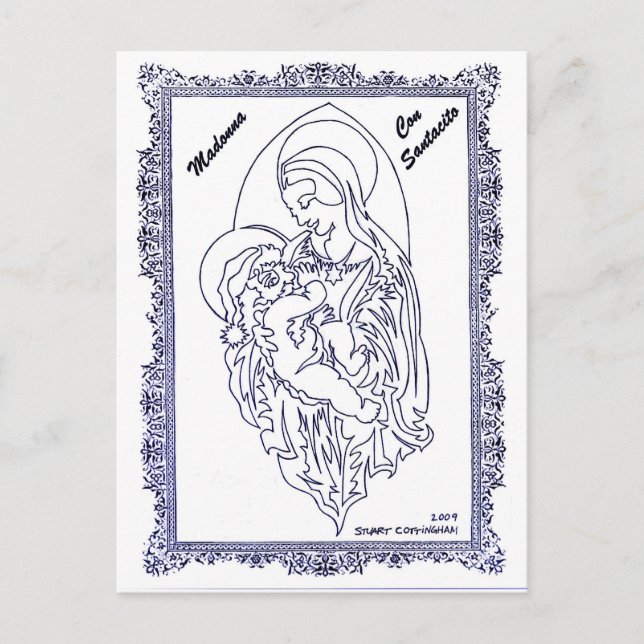 Madonna Con Santacito Holiday Postcard (Front)