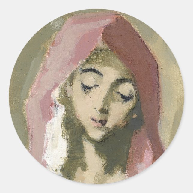 Madonna de la Charité, Helene Schjerfbeck Classic Round Sticker (Front)