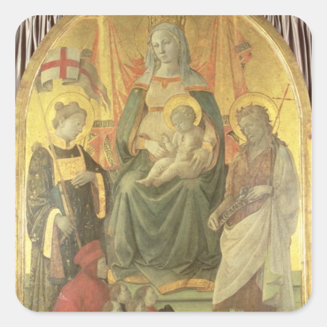 Madonna del Ceppo, 1453 (and detail 62016) Square Sticker (Front)