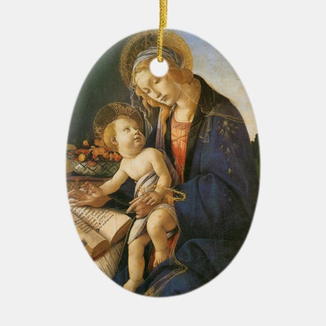 Madonna del Libro Botticelli Christmas Ornament (Front)