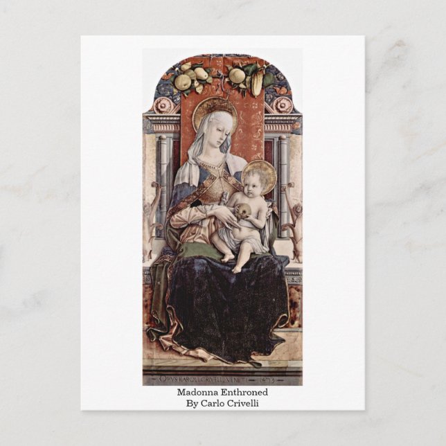 Madonna Enthroned By Carlo Crivelli Postcard (Front)