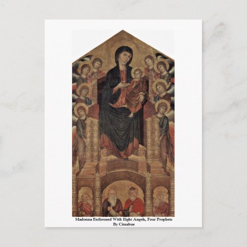 Madonna Enthroned With Eight Angels Four Prophets Postcard