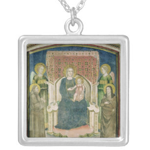 Madonna Enthroned with St. Francis of Assisi Silver Plated Necklace