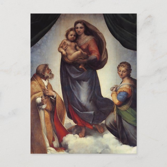 Madonna Fine Art by Raphael Postcard (Front)