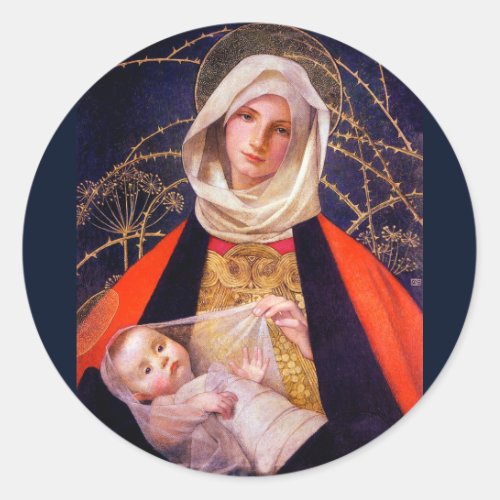 Madonna Holding Child Classic Round Sticker