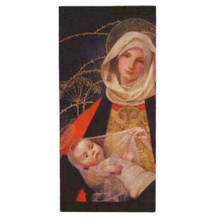 Madonna Holding Child Wood USB Flash Drive