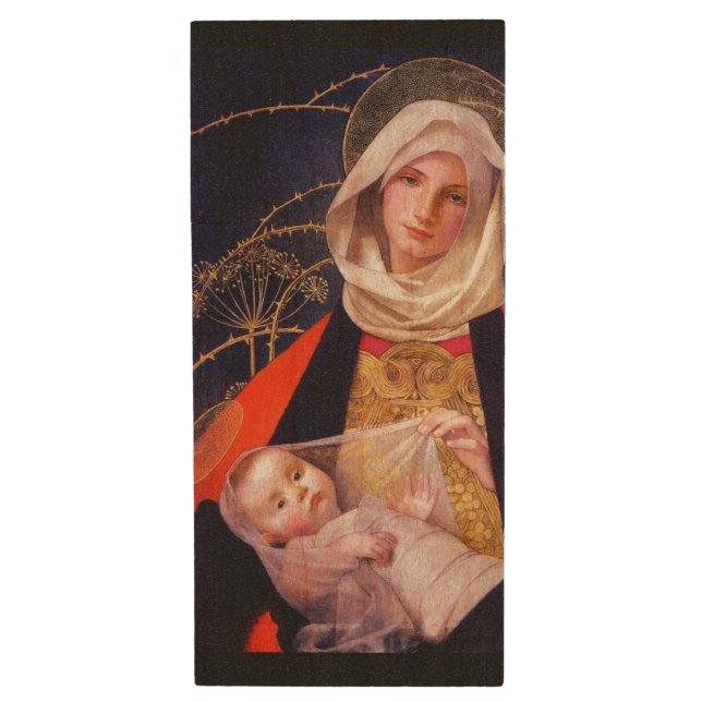 Madonna Holding Child Wood USB Flash Drive (Front Vertical)