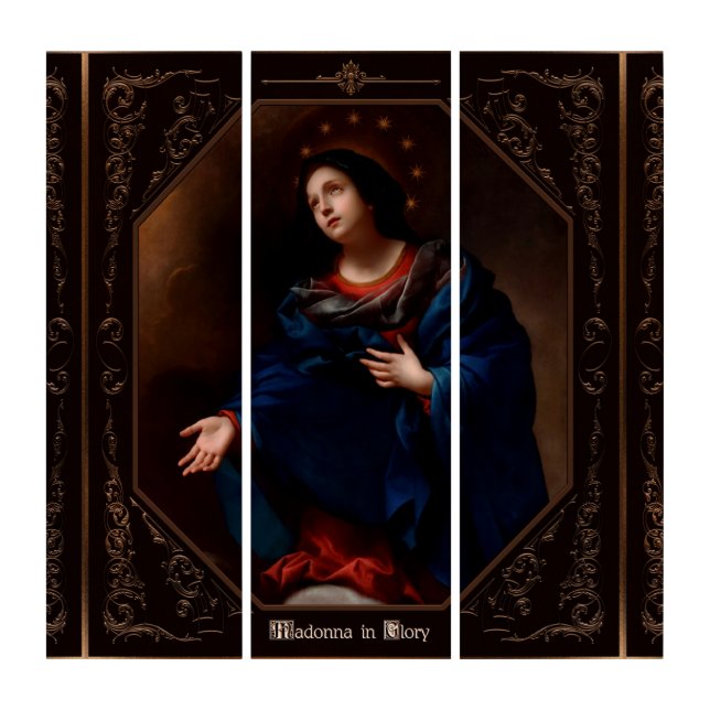 Madonna in Glory by Carlo Dolci Triptych (Front)