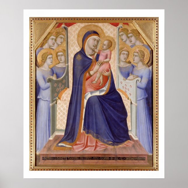Madonna in Glory, c.1315 (tempera on panel) Poster (Front)