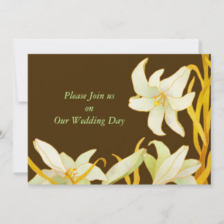Madonna Lilies Brown Fall Wedding Invitations