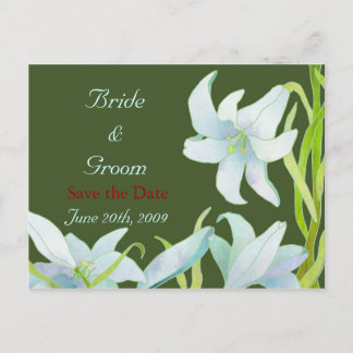 Madonna Lilies: Wedding Save the Date Postcards