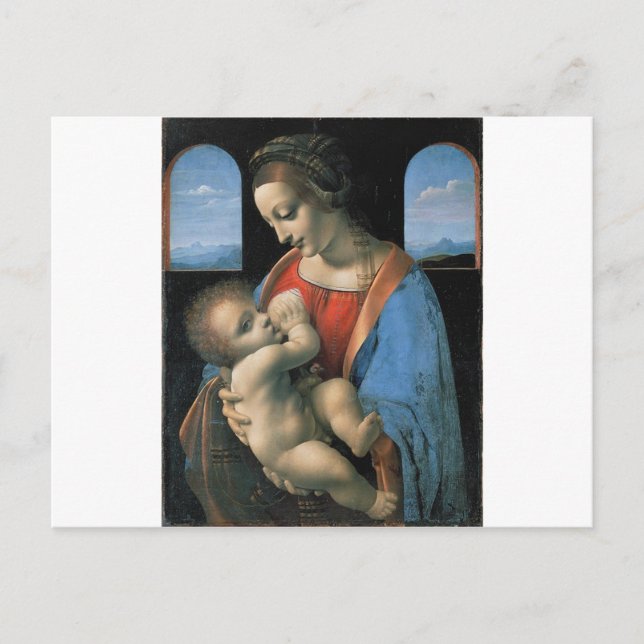 Madonna Litta by Leonardo Da Vinci c. 1490-1491 Postcard (Front)
