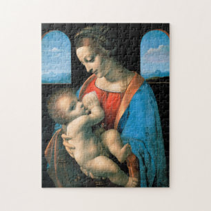 Madonna Litta, Leonardo da Vinci, 1490-1491 Jigsaw Puzzle