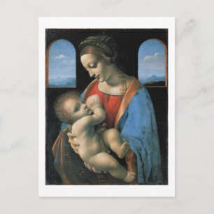 Madonna Litta, Leonardo da Vinci Fine Art Postcard