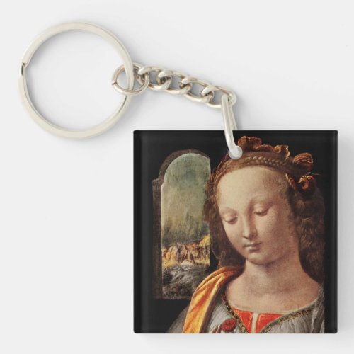 Madonna of Carnation Keychain