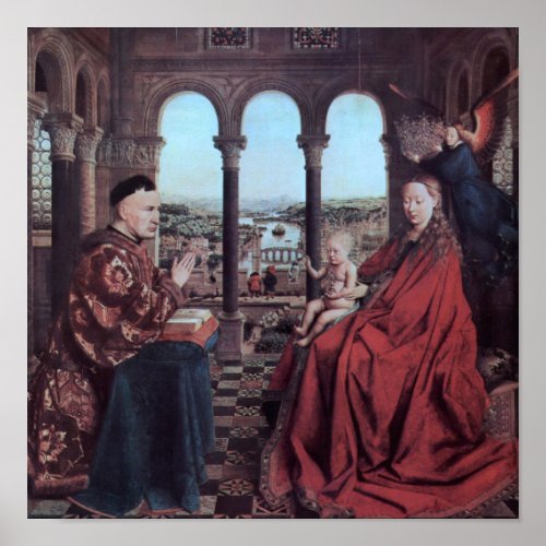 Madonna of Chancellor Rolin by Van Eyck _ Poster