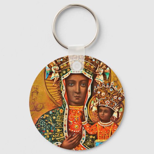 Madonna of Czestochowa Polish Catholic Mary Keychain