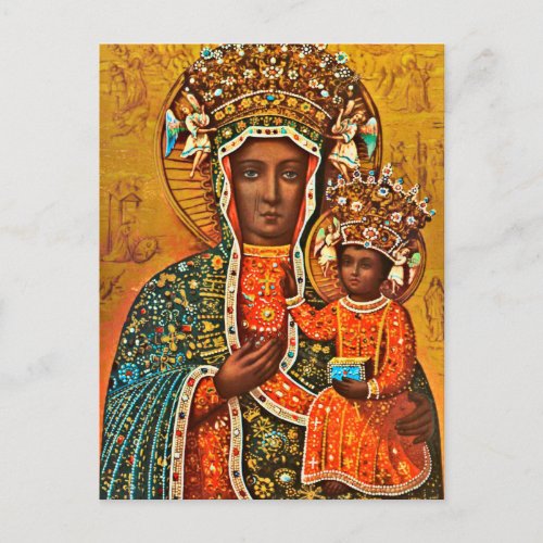 Madonna of Czestochowa Polish Catholic Mary Postcard