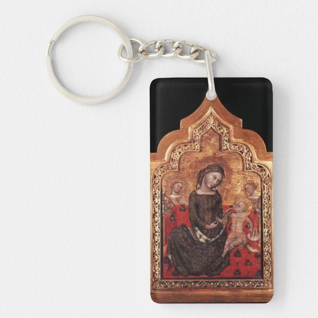 MADONNA OF HUMILITY Ave Maria Prayer Keychain (Front)