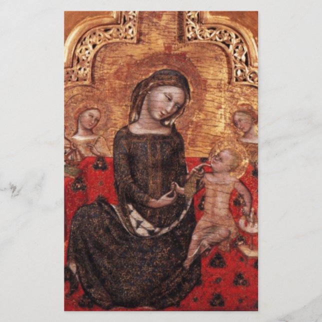 MADONNA OF HUMILITY Christmas Stationery (Front)