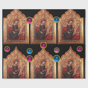 MADONNA OF HUMILITY Colorful Gemstones Chrıstmas Wrapping Paper