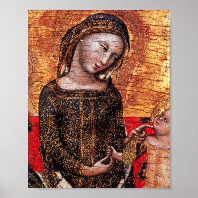 MADONNA OF HUMILITY Detail by Vitale de Bologna Poster (Front)