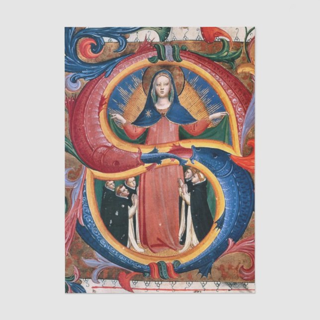 Madonna of Mercy with Kneeling Friars by Angelico  Tissue Paper (Front)