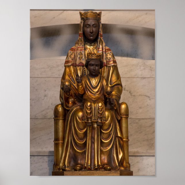 Madonna of Montserrat Black Madonna Virgin Mary Poster (Front)