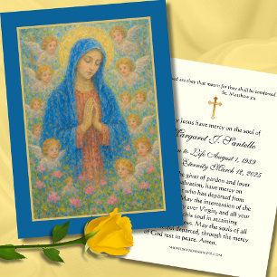 Madonna of the Angels Funeral Prayer Memorial Business Card