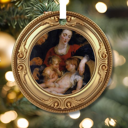 Madonna of the Basket St John Baptist Jesse Tree Metal Ornament
