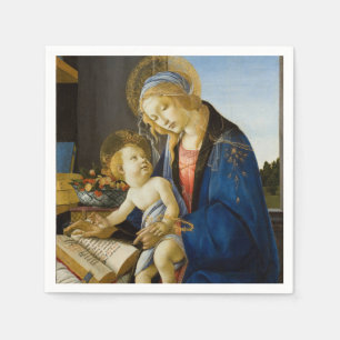 Madonna of the Book by Botticelli Paper Napkins