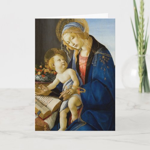 Madonna of the Book by Botticelli Religious Card