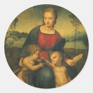 Madonna of the Goldfinch by Raphael Sanzio Classic Round Sticker