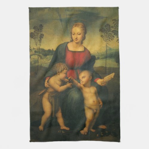 Madonna of the Goldfinch by Raphael Sanzio Kitchen Towel