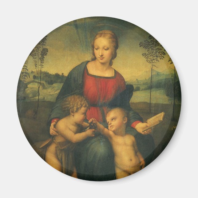 Madonna of the Goldfinch by Raphael Sanzio Magnet (Front)