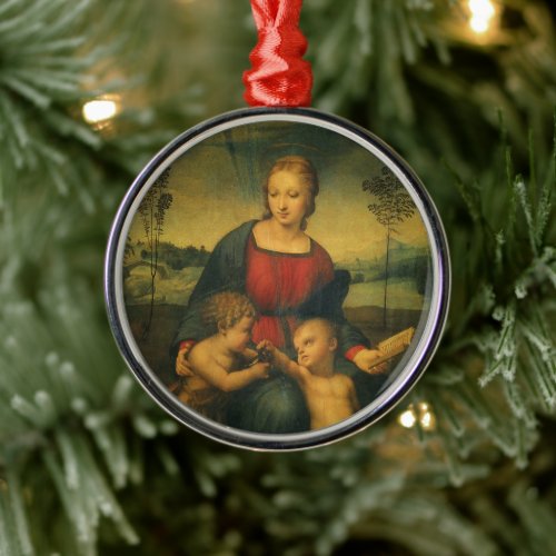 Madonna of the Goldfinch by Raphael Sanzio Metal Ornament