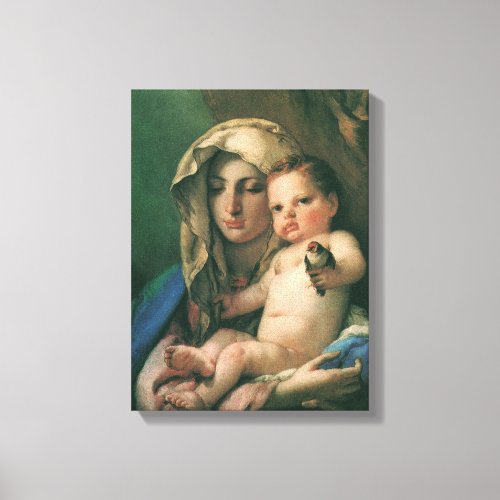 Madonna of the Goldfinch by Tiepolo Vintage Art Canvas Print