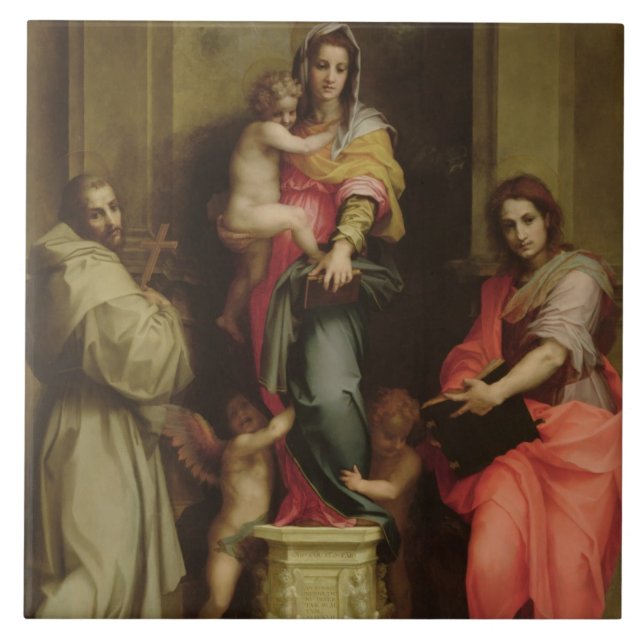 Madonna of the Harpies, 1517 (oil on panel) Ceramic Tile (Front)