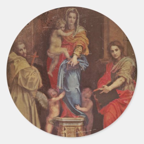 Madonna of the Harpies Classic Round Sticker