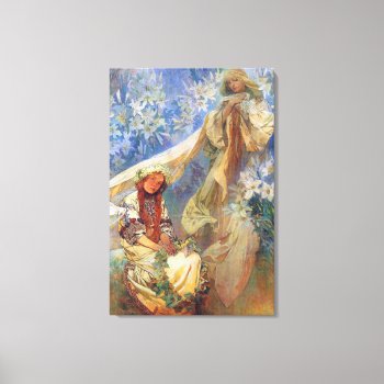 Madonna Of The Lilies  Alphonse Mucha Art Canvas Print by LeAnnS123 at Zazzle