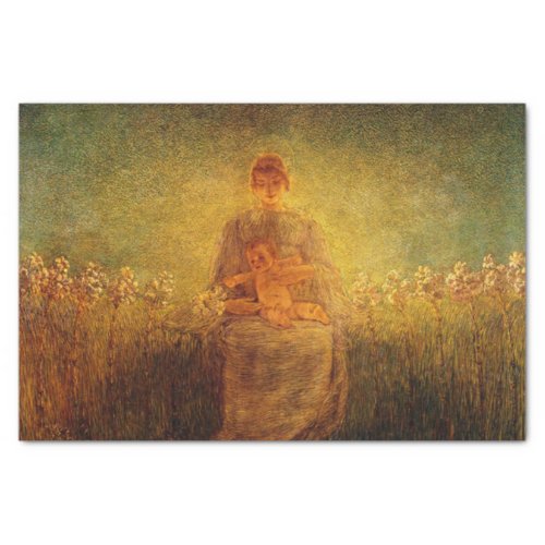 Madonna of the Lilies by Gaetano Previati Tissue Paper