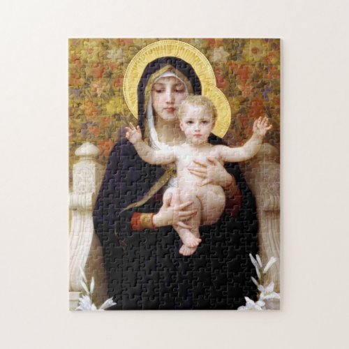 Madonna of the Lilies by William Bouguereau Jigsaw Puzzle