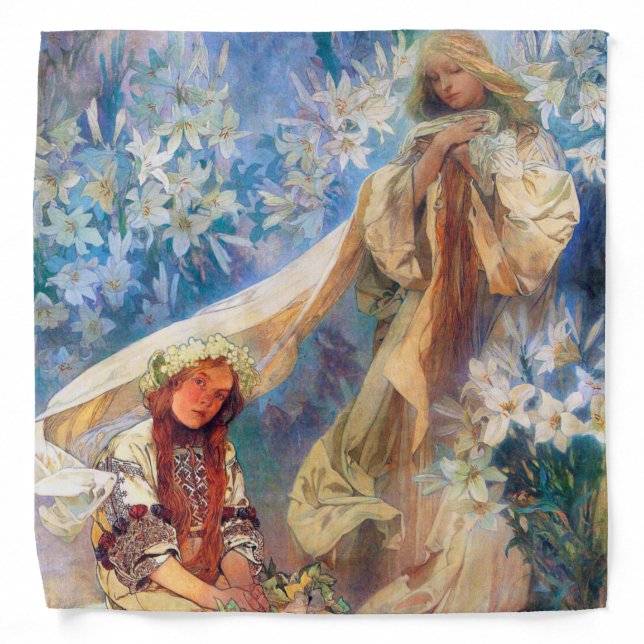 Madonna of the Lily, Mucha Bandana (Front)