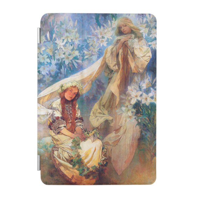 Madonna of the Lily, Mucha iPad Mini Cover (Front)