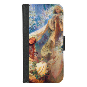 Madonna of the Lily, Mucha iPhone 8/7 Wallet Case