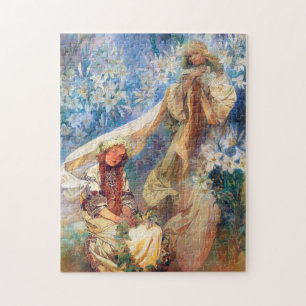 Madonna of the Lily, Mucha Jigsaw Puzzle
